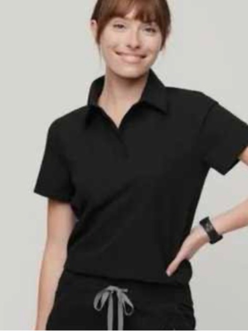 LIKE NEW Figs Black Short-Sleeve oversized collared top